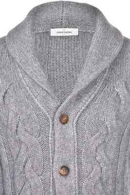 GRANSASSO CARDIGAN TRECCIA SCIALLATO
