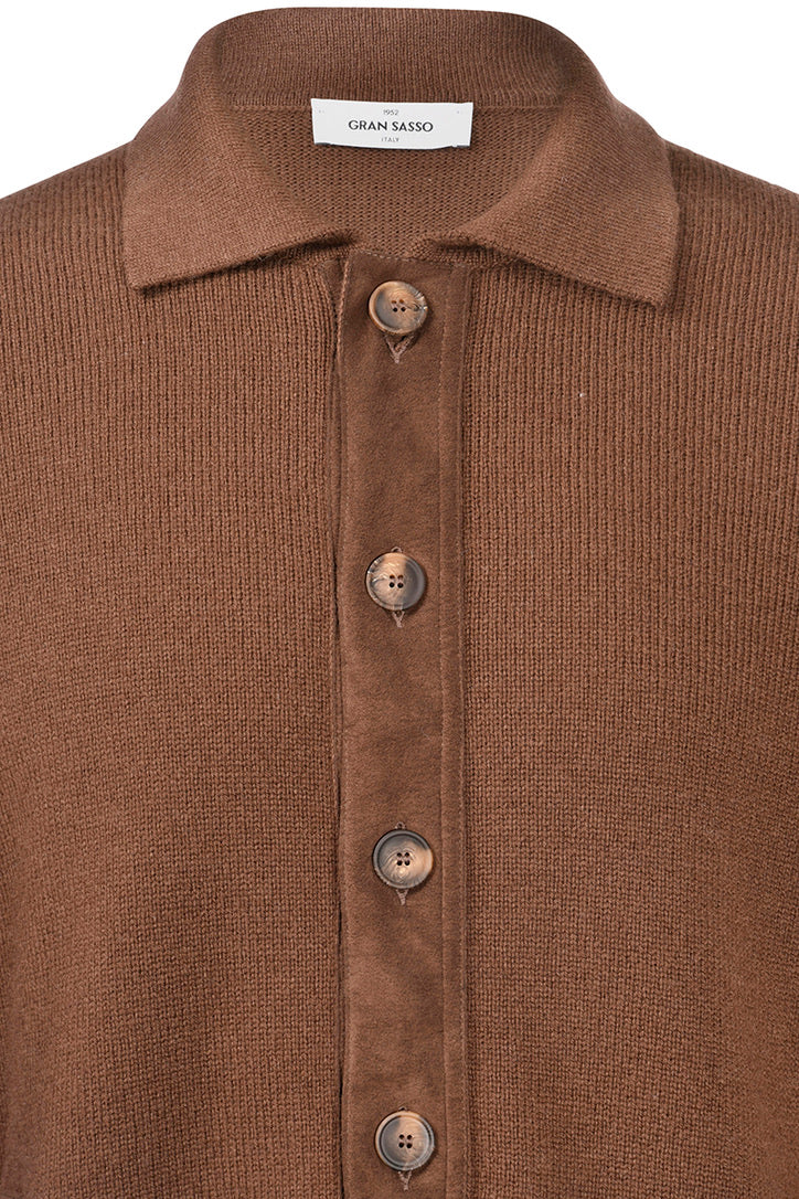 GRANSASSO CARDIGAN CAMICIA PROFILO ALCANTARA