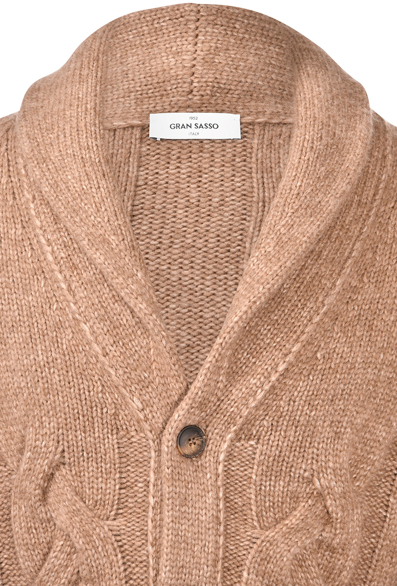 GRANSASSO CARDIGAN TRECCIA SCIALLATO