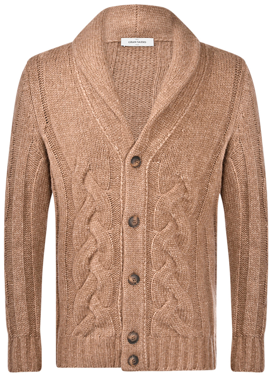 GRANSASSO CARDIGAN TRECCIA SCIALLATO