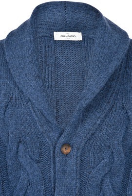 GRANSASSO CARDIGAN TRECCIA SCIALLATO